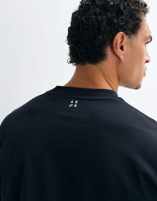 4505 Icon heavyweight shrunken boxy fit t-shirt with quick dry finish in black, 3 of 5