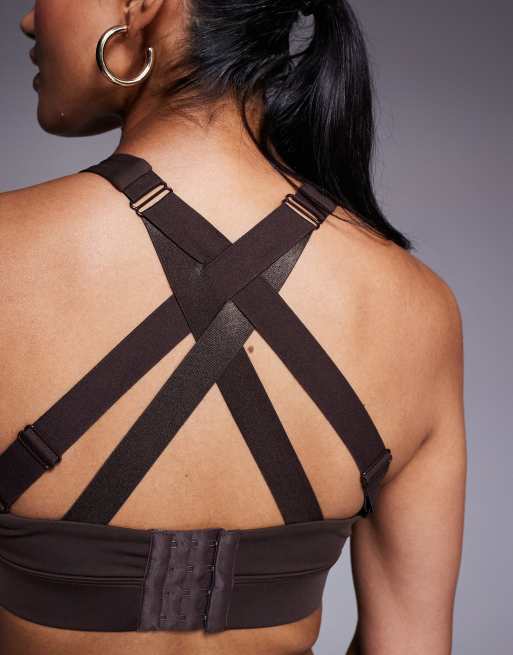 4505 Icon high support active sports bra with removable padding in French roast, 4 of 4