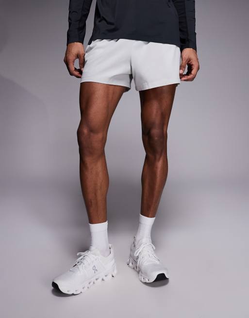 4505 - Icon - Hurtigttørrende lysegrå 8 cm-løbeshorts med telefonlomme med lynlås bagpå, 3 af 5