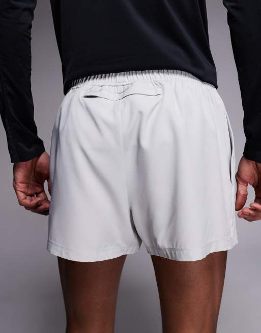 4505 - Icon - Hurtigttørrende lysegrå 8 cm-løbeshorts med telefonlomme med lynlås bagpå, 5 af 5