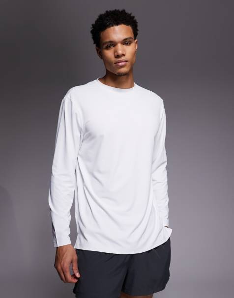 4505 - Icon - Hvid og langærmet trænings-T-shirt i hurtigttørrende mesh - view 1