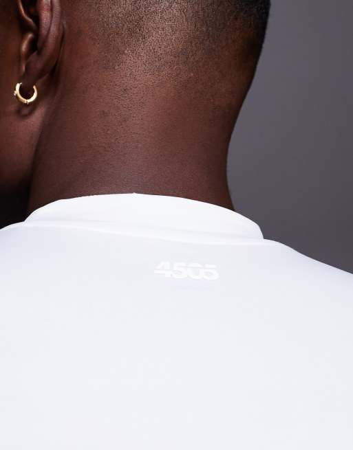 4505 - Icon - Hvid og tætsiddende trænings-t-shirt i hurtigttørrende materiale , 3 af 4