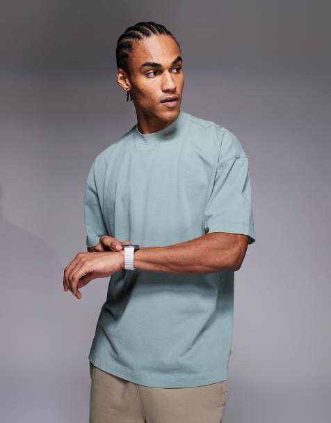 4505 - Icon - Jadegrøn forvasket og oversized T-shirt i kraftig bomuld med hurtigttørrende finish - view 1