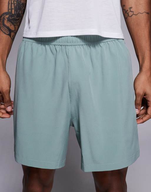 4505 - Icon - Jadegrønne hurtigttørrende 13 cm's træningsshorts med lynlåslommer, 4 af 5