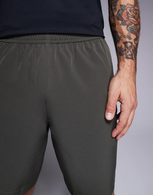 4505 - Icon - Kakigrønne hurtigttørrende 18-cm-træningsshorts med lynlåslommer, 3 af 5