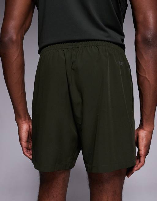 4505 - Icon - Kakigrønne hurtigttørrende træningsshorts på 13 cm med lynlåslommer, 5 af 5