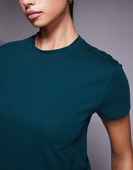 4505 – Icon – Kastiges Baumwoll-T-Shirt in Immergrün mit schnelltrocknendem Finish, 3 von 4