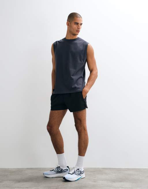 4505 Icon katoenen oversized trainingstanktop met sneldrogende afwerking in antracietgrijs, 2 van 5