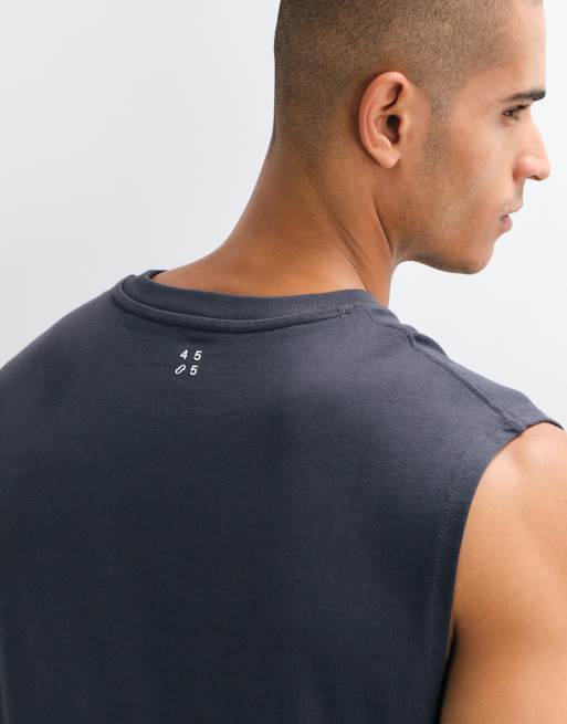 4505 Icon katoenen oversized trainingstanktop met sneldrogende afwerking in antracietgrijs, 3 van 5