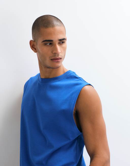 4505 Icon katoenen oversized trainingstanktop met sneldrogende afwerking in koningsblauw, 4 van 5