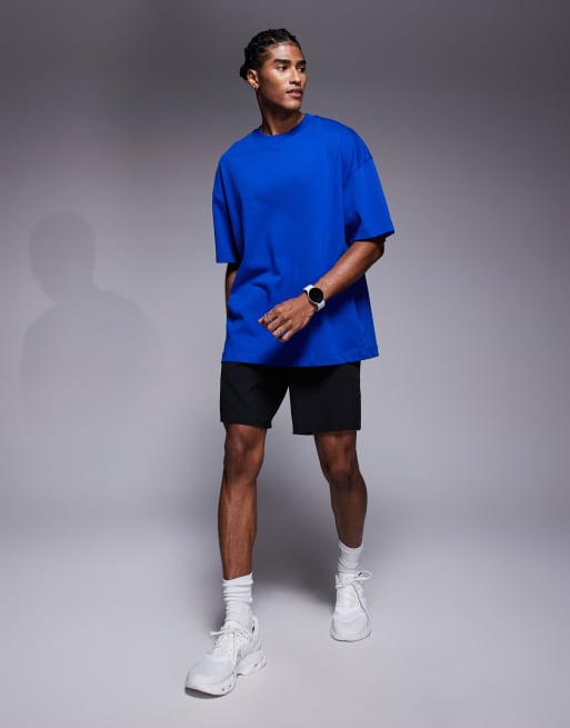 4505 – Icon – Koboltblå t-shirt i kraftig bomull och oversize med snabbtorkande finish, 3 av 4