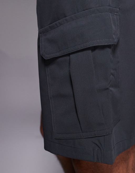 4505 - Icon - Koksgrå hurtigttørrende cargo-træningsshorts med lynlåslommer på 18 cm, 5 af 5