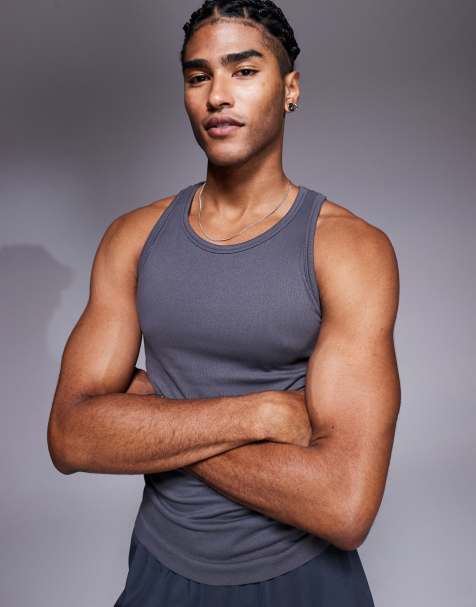 4505 - Icon - Koksgrå top i sømløs ribstrik i slim fit - view 1