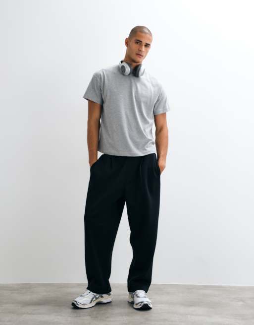 4505 Icon kraftig bomulls-t-shirt med krympt boxig passform och quick dry-finish i gråmelerad, 2 av 5