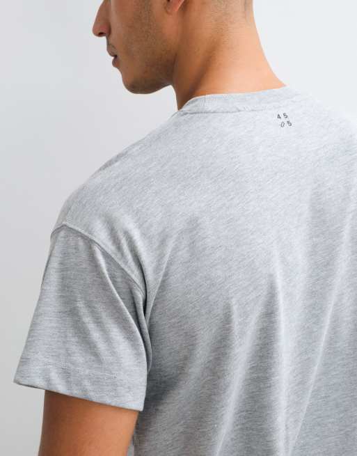 4505 Icon kraftig bomulls-t-shirt med krympt boxig passform och quick dry-finish i gråmelerad, 3 av 5