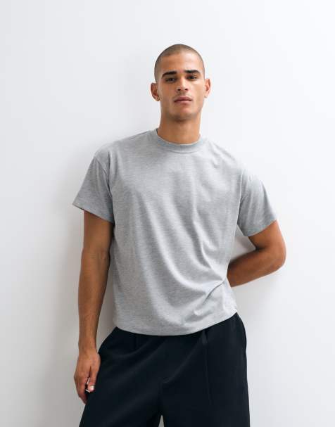 4505 Icon kraftig T-shirt i bomuld med indsnævret boxy fit og quick dry-finish i gråmeleret - view 1