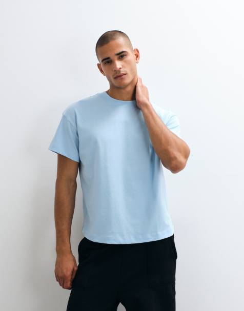 4505 Icon kraftig T-shirt i bomuld med krympet boxy fit og quick dry-finish i lyseblå - view 1
