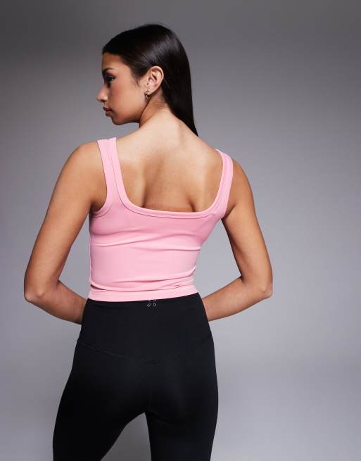4505 – Icon – Kürzer geschnittenes Sport-Trägertop in Rosa, 2 von 4