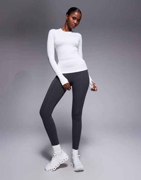 4505 - Icon - Legging de sport à taille nouée et poche pour téléphone - Gris foncé - view 1