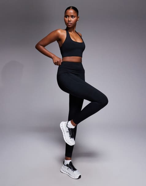 4505 - Icon - Legging de sport avec taille nouée et poche pour téléphone - Noir - view 1