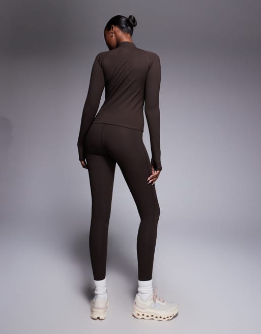 4505 - Icon - Legging de yoga doux à taille haute - Chocolat, 3 de 5
