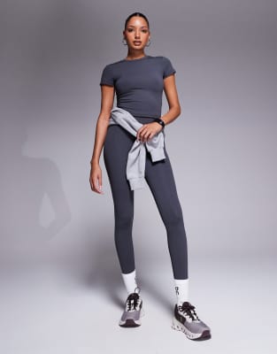 Icon - Legging de yoga doux à taille haute - Gris fer 44