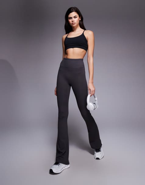 4505 - Icon - Leggings a zampa da yoga a vita alta slim grigio granito morbidi al tatto - view 1