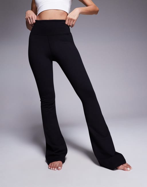 4505 - Icon - Leggings a zampa da yoga a vita alta slim neri morbidi al tatto