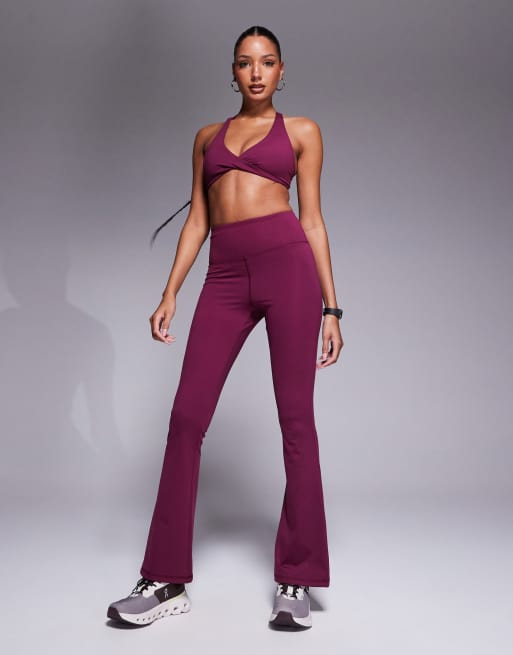 4505 Icon - Lillarøde bløde smalle yoga-leggings med svaj 