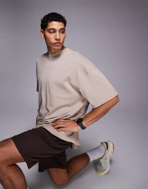 4505 – Icon – Ljusbeige, snabbtorkande, kraftig t-shirt i oversize av bomull - view 1