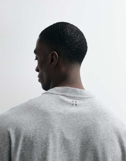 4505 - Icon - Lysegrå meleret og oversized T-shirt i kraftigt bomuld med hurtigttørrende finish , 4 af 5