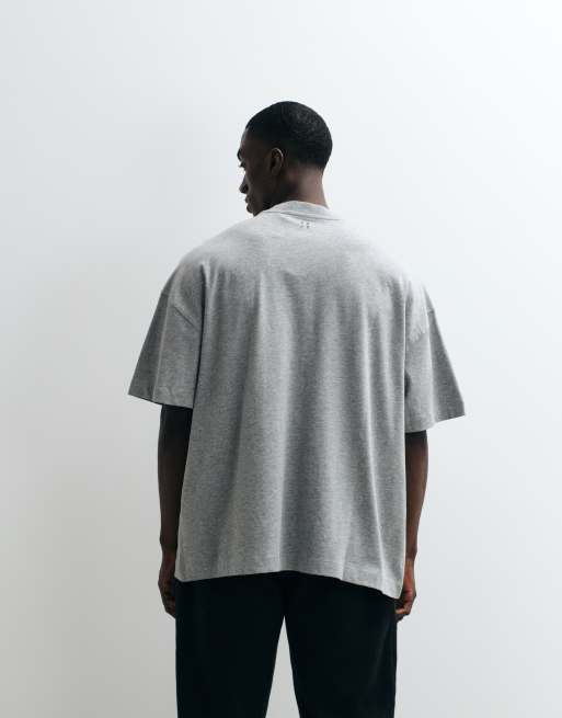 4505 - Icon - Lysegrå meleret og oversized T-shirt i kraftigt bomuld med hurtigttørrende finish , 5 af 5