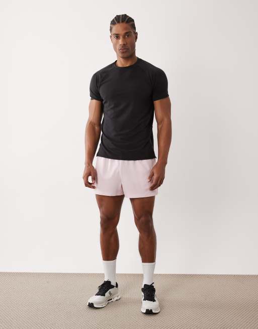 4505 - Icon - Lyserøde 8-cm-løbeshorts med mobillomme bagpå i hurtigttørrende stof, 2 af 5