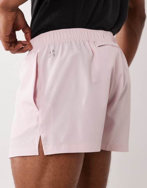 4505 - Icon - Lyserøde 8-cm-løbeshorts med mobillomme bagpå i hurtigttørrende stof, 4 af 5