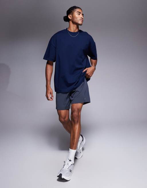 4505 – Icon – Marinblå t-shirt i kraftig bomull och oversize med snabbtorkande finish, 4 av 4