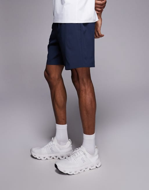 4505 - Icon - Marineblå hurtigttørrende træningsshorts på 18 cm med lynlåslommer, 3 af 5