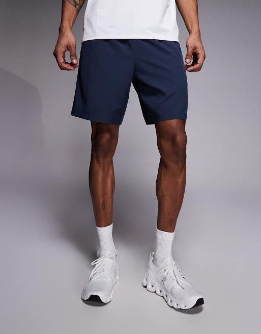 4505 - Icon - Marineblå hurtigttørrende træningsshorts på 18 cm med lynlåslommer, 4 af 5