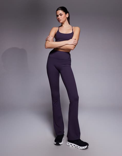 4505 – Icon – Melerade, mjuka yogaleggings med hög midja och utsvängd design - view 1