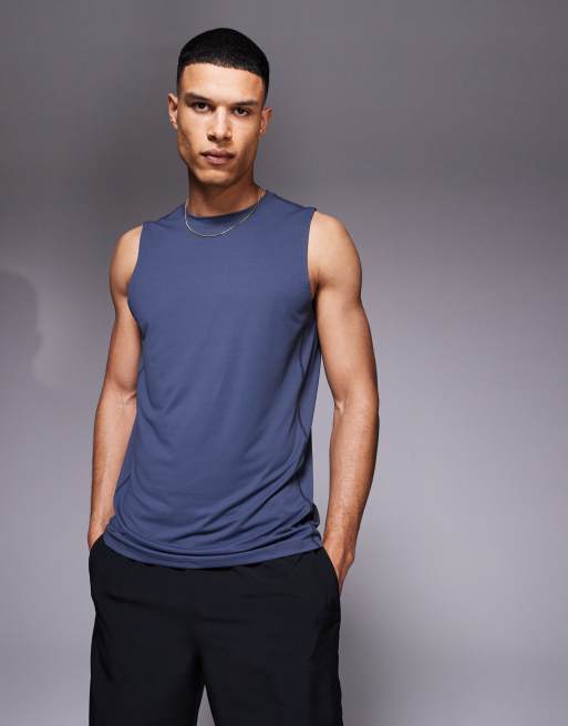 4505 - Icon - Mouwloze sneldrogende trainingstanktop in marineblauw 