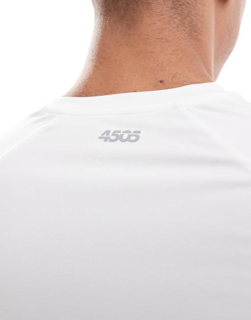 4505 Icon muscle fit quick dry training t-shirt in white , 2 of 4