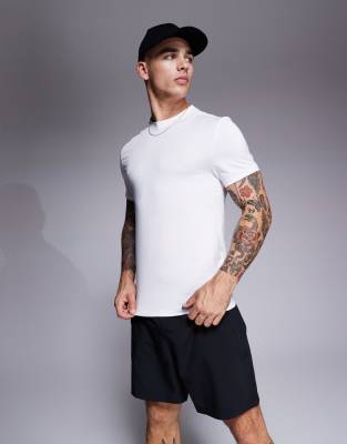 4505 Icon muscle fit quick dry training t-shirt in white