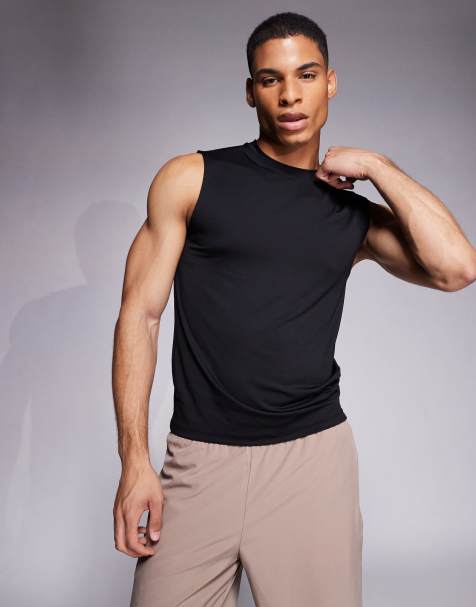 4505 Icon muscle fit quick dry training tank top in black - view 1
