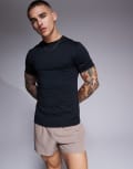 [ASOS] 4505 Icon muscle fit training t-shirt with quick dry in black XS Black