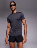 [ASOS] 4505 Icon muscle fit training t-shirt with quick dry in charcoal-Grey S Charcoal