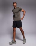 [ASOS] 4505 Icon muscle fit training t-shirt with quick dry in khaki-Green XL Khaki