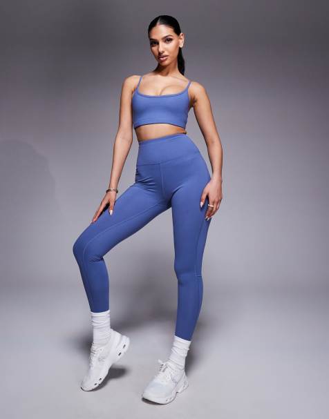 4505 – Icon – Niebieskie miękkie legginsy sportowe do jogi - view 1