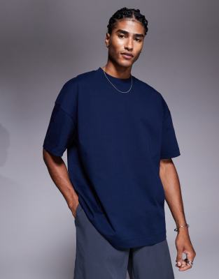4505 – Icon – Oversize-T-Shirt aus schwerer Baumwolle in Mitternacht-Marineblau mit schnelltrocknendem Finish - view 1