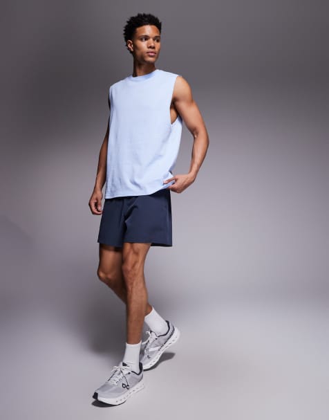 4505 Icon oversized cotton pump training tank top with quick dry finish in light blue - view 1