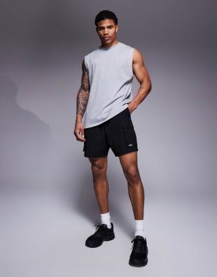 4505 Icon Oversized Cotton Pump Training Tank With Quick Dry Finish In Gray