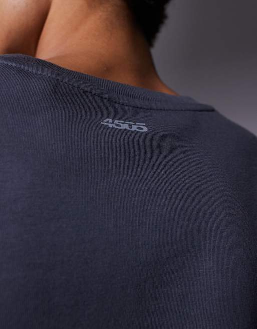 4505 Icon oversized cotton pump training tank with quick dry finish in washed charcoal, 5 of 5